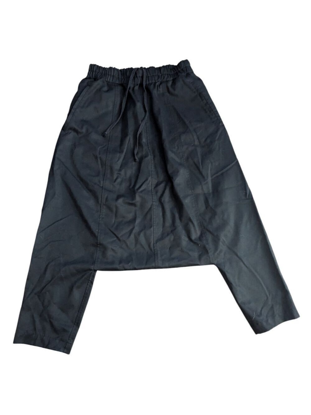 HP. Comme de Garcons X H&M  Black Drop Seat Slim Leg Capri - Picture 6 of 13